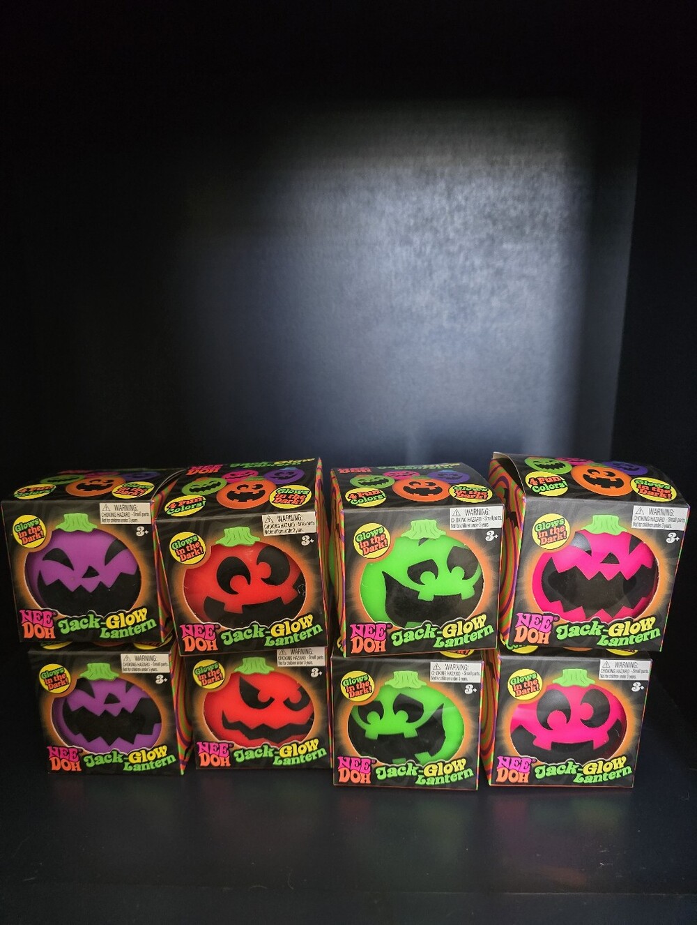 Aurhentic Schylling Needoh Halloween Jack-Glow Pumpkin Pink Green Orange Purple